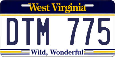 WV license plate DTM775