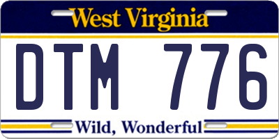 WV license plate DTM776