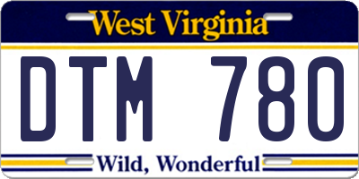 WV license plate DTM780