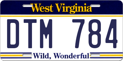 WV license plate DTM784