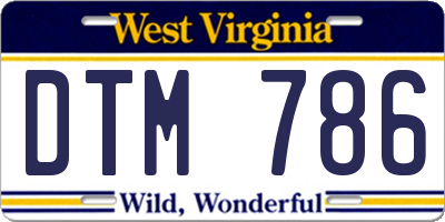 WV license plate DTM786