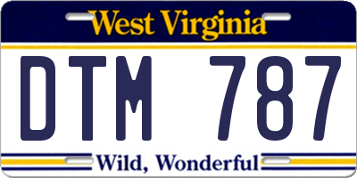 WV license plate DTM787