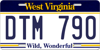 WV license plate DTM790