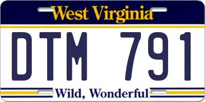 WV license plate DTM791