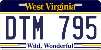 WV license plate DTM795