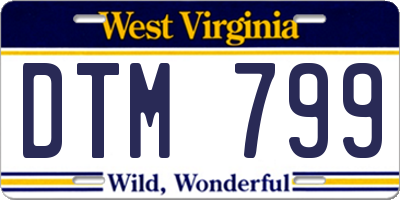 WV license plate DTM799
