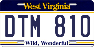 WV license plate DTM810