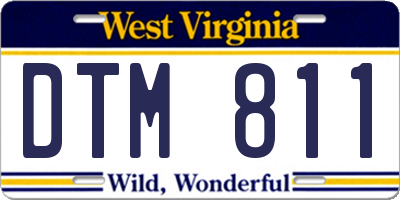 WV license plate DTM811