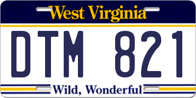 WV license plate DTM821