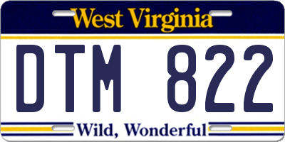 WV license plate DTM822