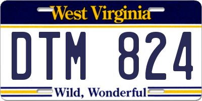 WV license plate DTM824