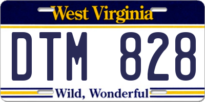 WV license plate DTM828