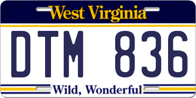 WV license plate DTM836