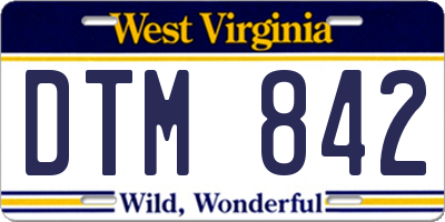 WV license plate DTM842