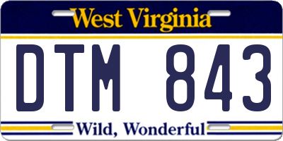 WV license plate DTM843