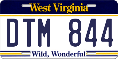 WV license plate DTM844