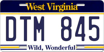 WV license plate DTM845