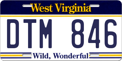 WV license plate DTM846