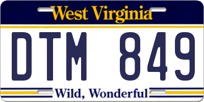 WV license plate DTM849