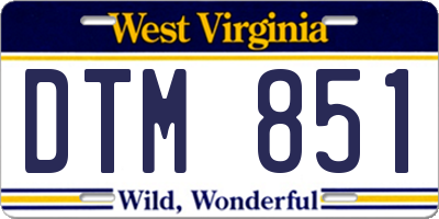 WV license plate DTM851