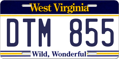 WV license plate DTM855