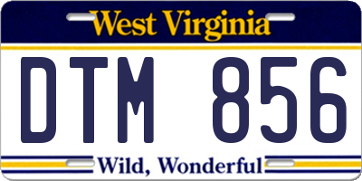 WV license plate DTM856