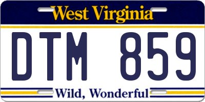 WV license plate DTM859