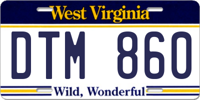 WV license plate DTM860