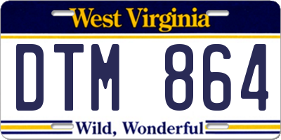 WV license plate DTM864