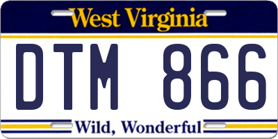 WV license plate DTM866