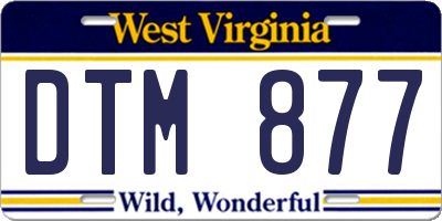 WV license plate DTM877