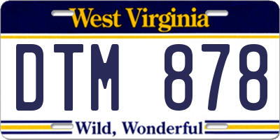WV license plate DTM878