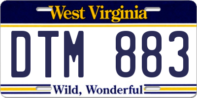 WV license plate DTM883