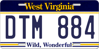 WV license plate DTM884