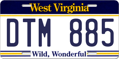 WV license plate DTM885