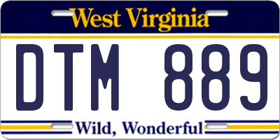 WV license plate DTM889