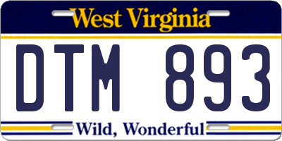 WV license plate DTM893