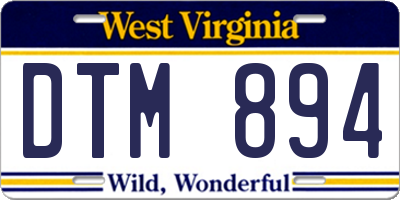 WV license plate DTM894