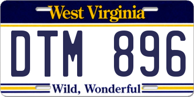 WV license plate DTM896