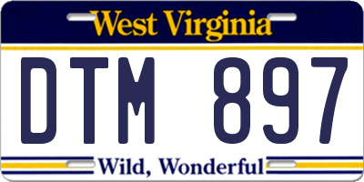 WV license plate DTM897