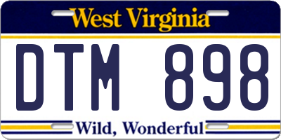 WV license plate DTM898