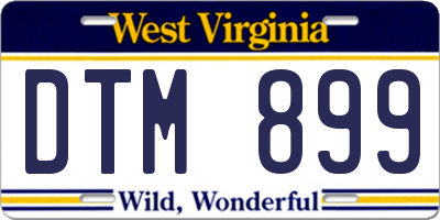 WV license plate DTM899