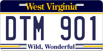 WV license plate DTM901