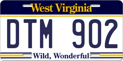 WV license plate DTM902