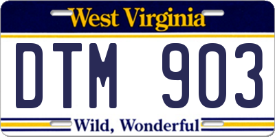 WV license plate DTM903