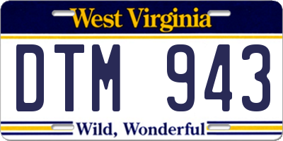 WV license plate DTM943