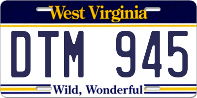 WV license plate DTM945