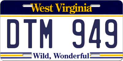 WV license plate DTM949