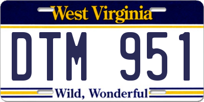 WV license plate DTM951