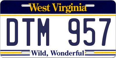 WV license plate DTM957